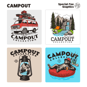 Campout Outdoors • Nature • Camping graphic templates for t-shirts, hats, stickers