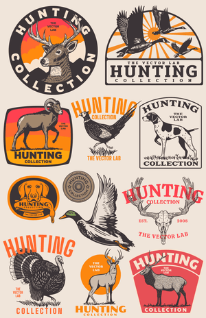 Hunting graphic logo templates for Adobe Affinity Corel