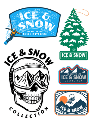Ice & Snow Winter Sports graphic logo templates