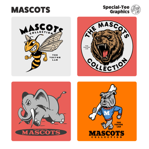 Mascots animals school spirit sports team graphic logo templates