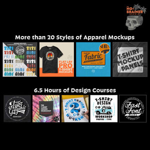 Mockups Courses No-Brainer T-Shirt Design Bundle