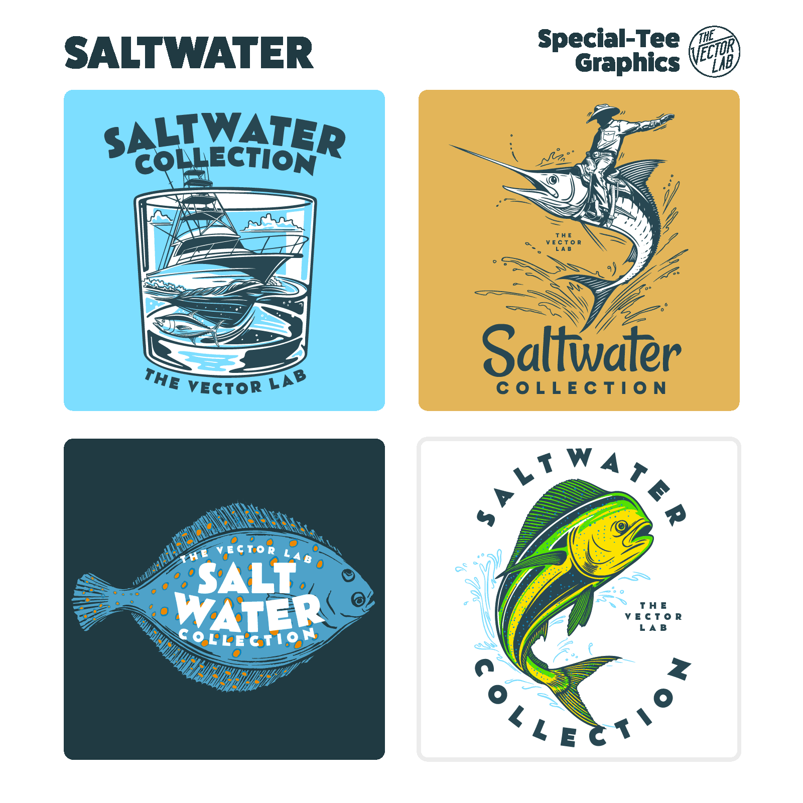 Saltwater ocean fishing graphics