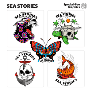 Sea Stories tattoo graphic logo templates