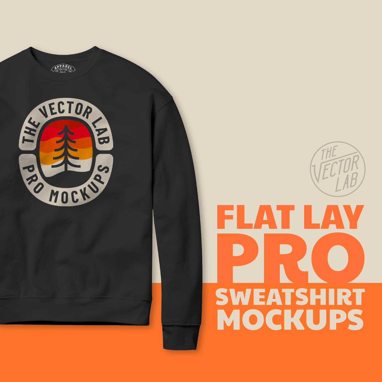Flat Lay Crew Sweatshirt Mockups for Adobe Affinity Procreate Corel