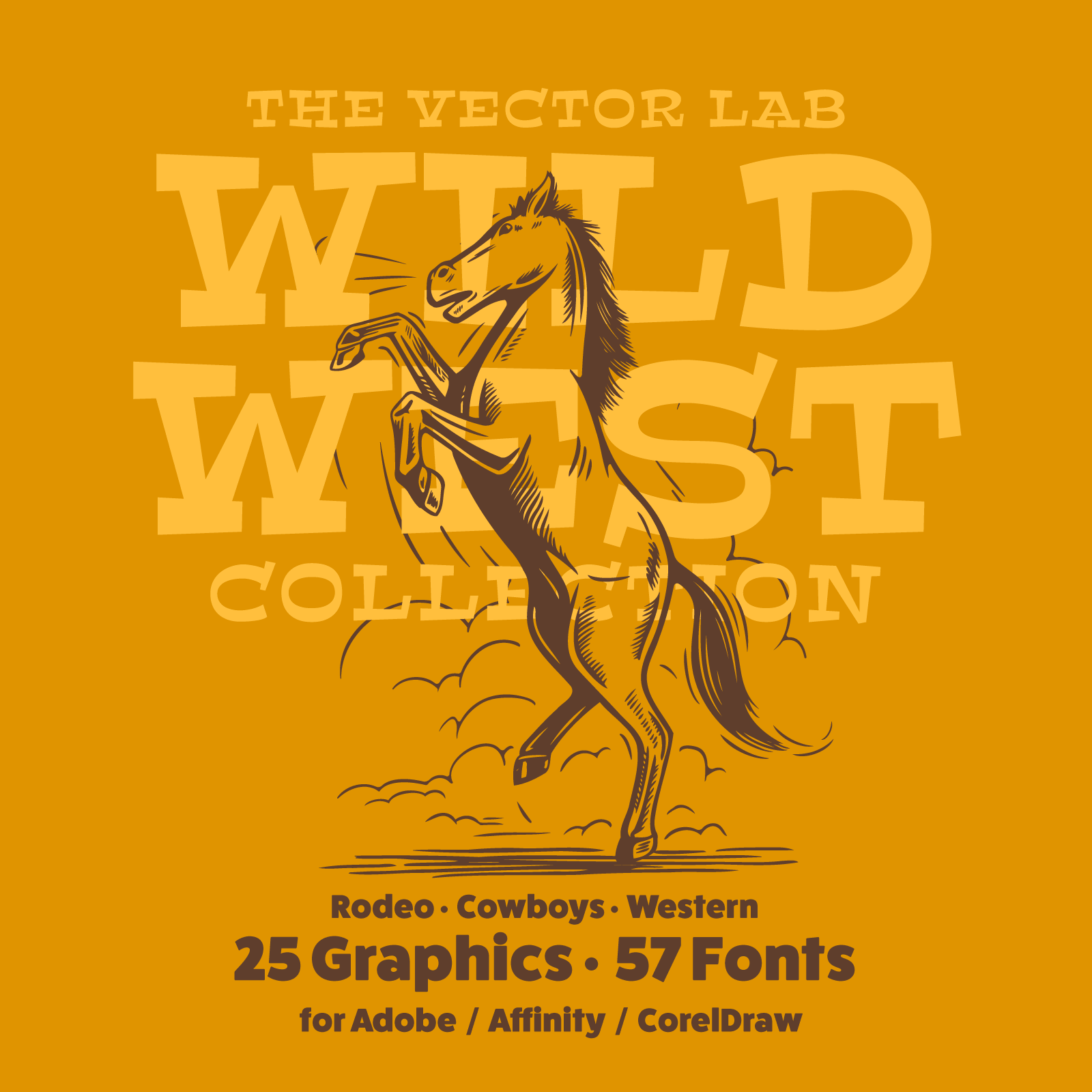 Wild West Graphic Logo Templates Western Cowboy Rodeo