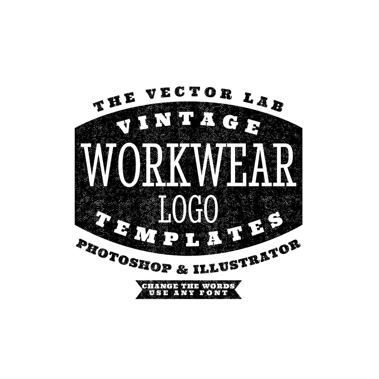 Vintage Workwear Logo Templates for Photoshop and Illustrator