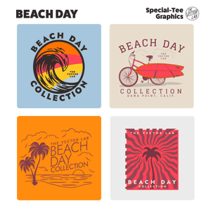 Beach Day Graphic and Logo Templates for Adobe Affinity CorelDraw