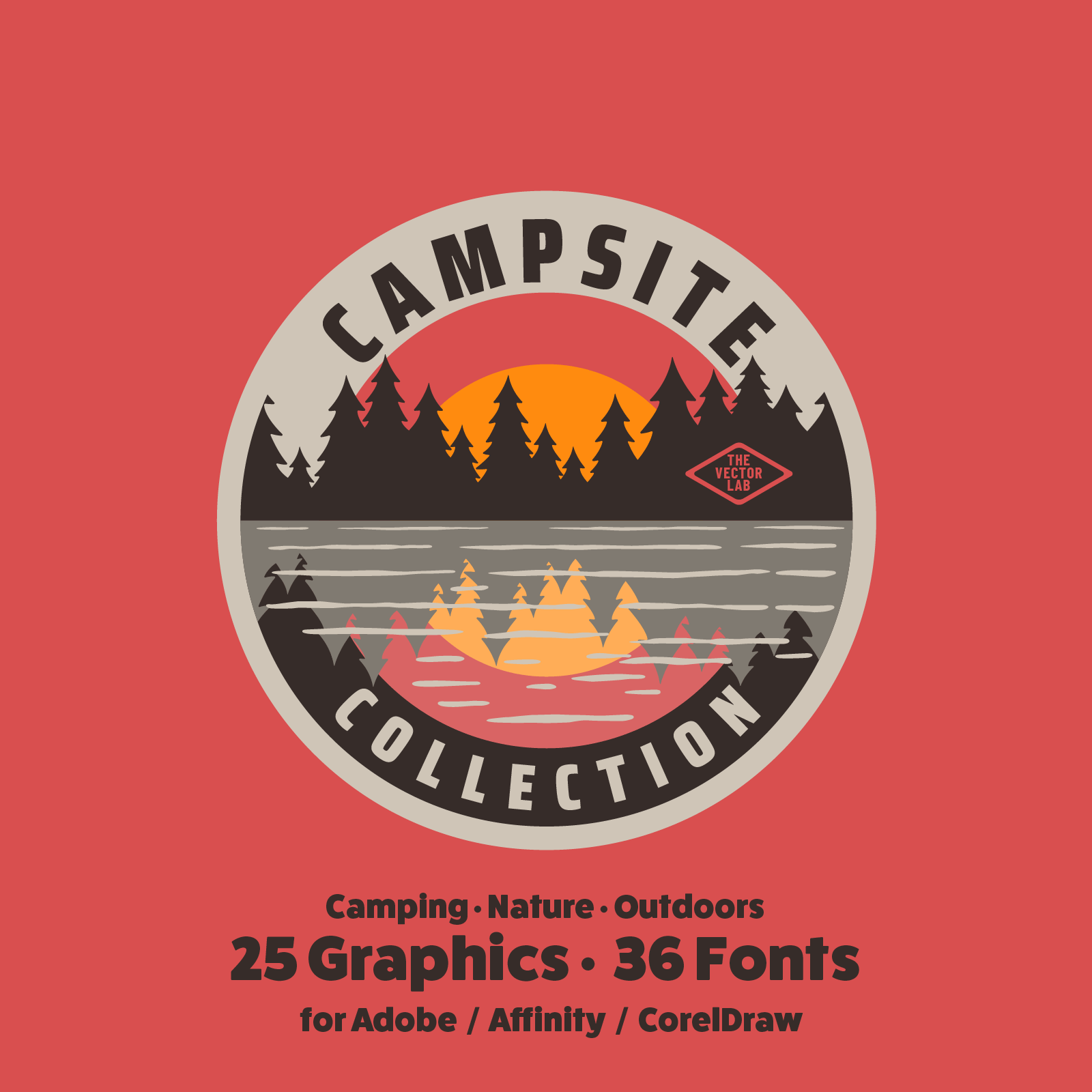 Campsite Collection Graphics for Adobe Affinity CorelDraw