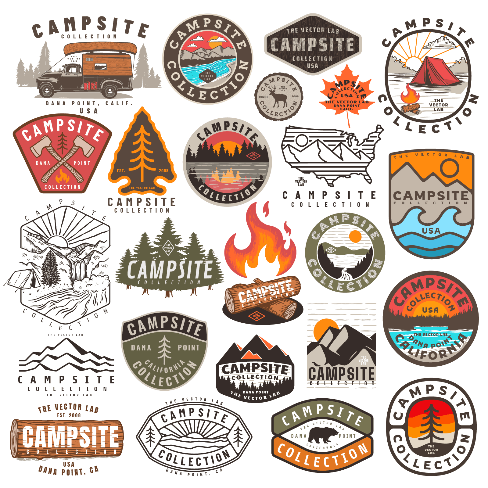 Campsite Collection Graphics for Adobe Affinity CorelDraw