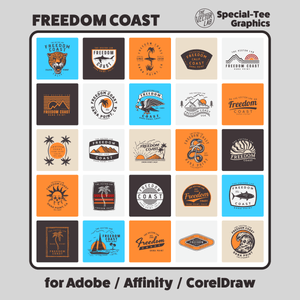 Freedom Coast Graphic Logo Templates for Adobe Affinity CorelDraw