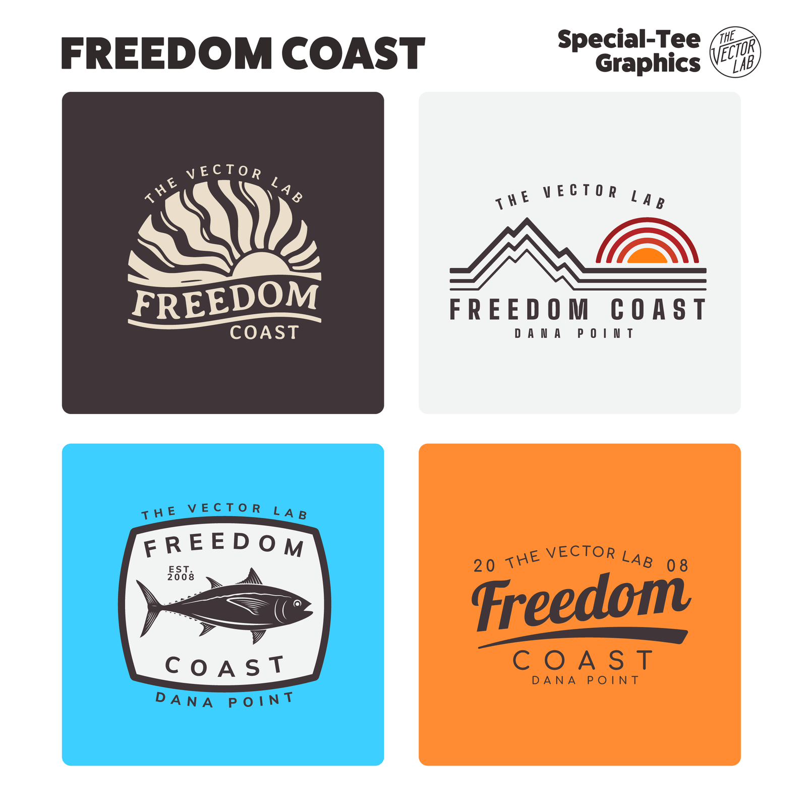 Freedom Coast Graphic Logo Templates for Adobe Affinity CorelDraw