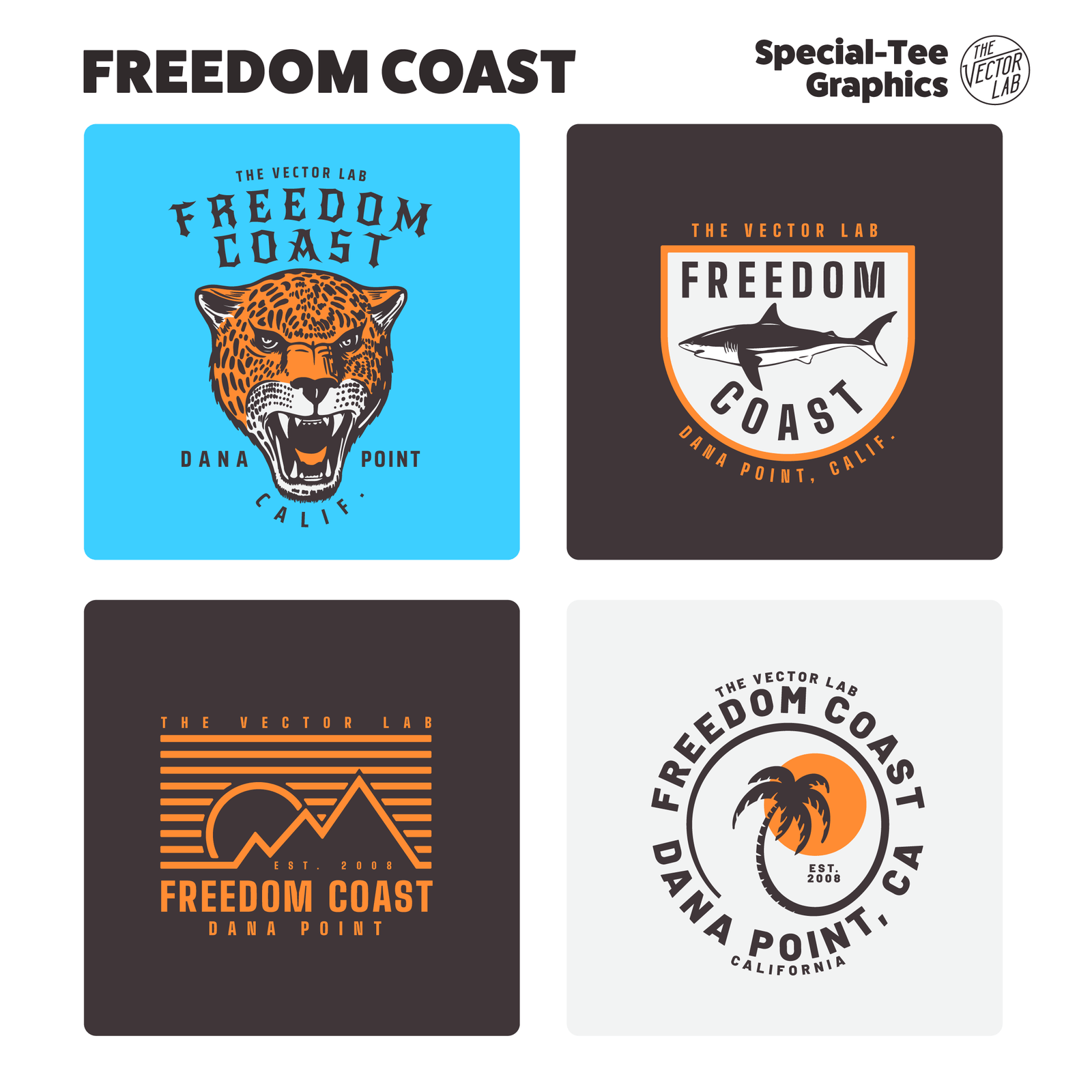 Freedom Coast Graphic Logo Templates for Adobe Affinity CorelDraw