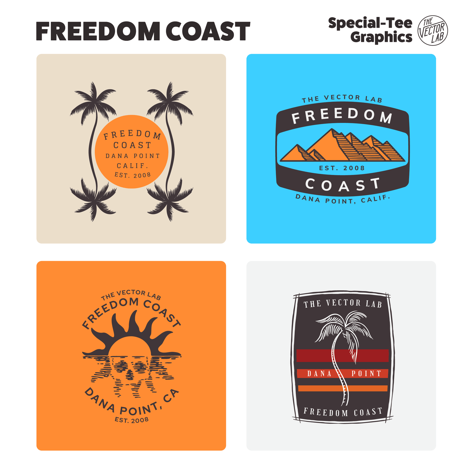 Freedom Coast Graphic Logo Templates for Adobe Affinity CorelDraw