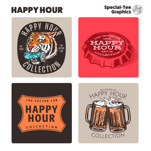 Happy Hour Graphic Logo Templates and Fonts