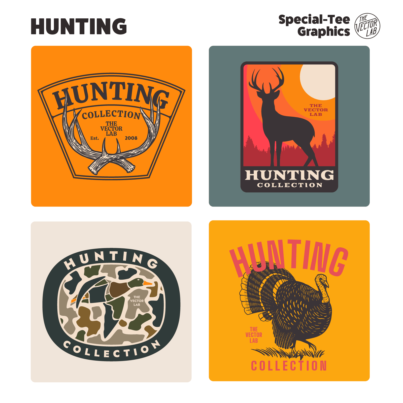 Hunting graphic logo templates for Adobe Affinity Corel