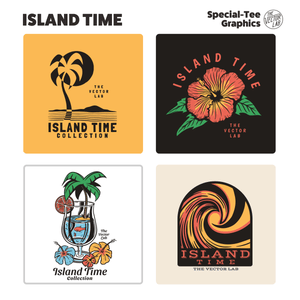 Island Time Tropical Graphics Logos Fonts