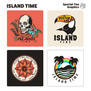 Island Time Tropical Graphics Logos Fonts