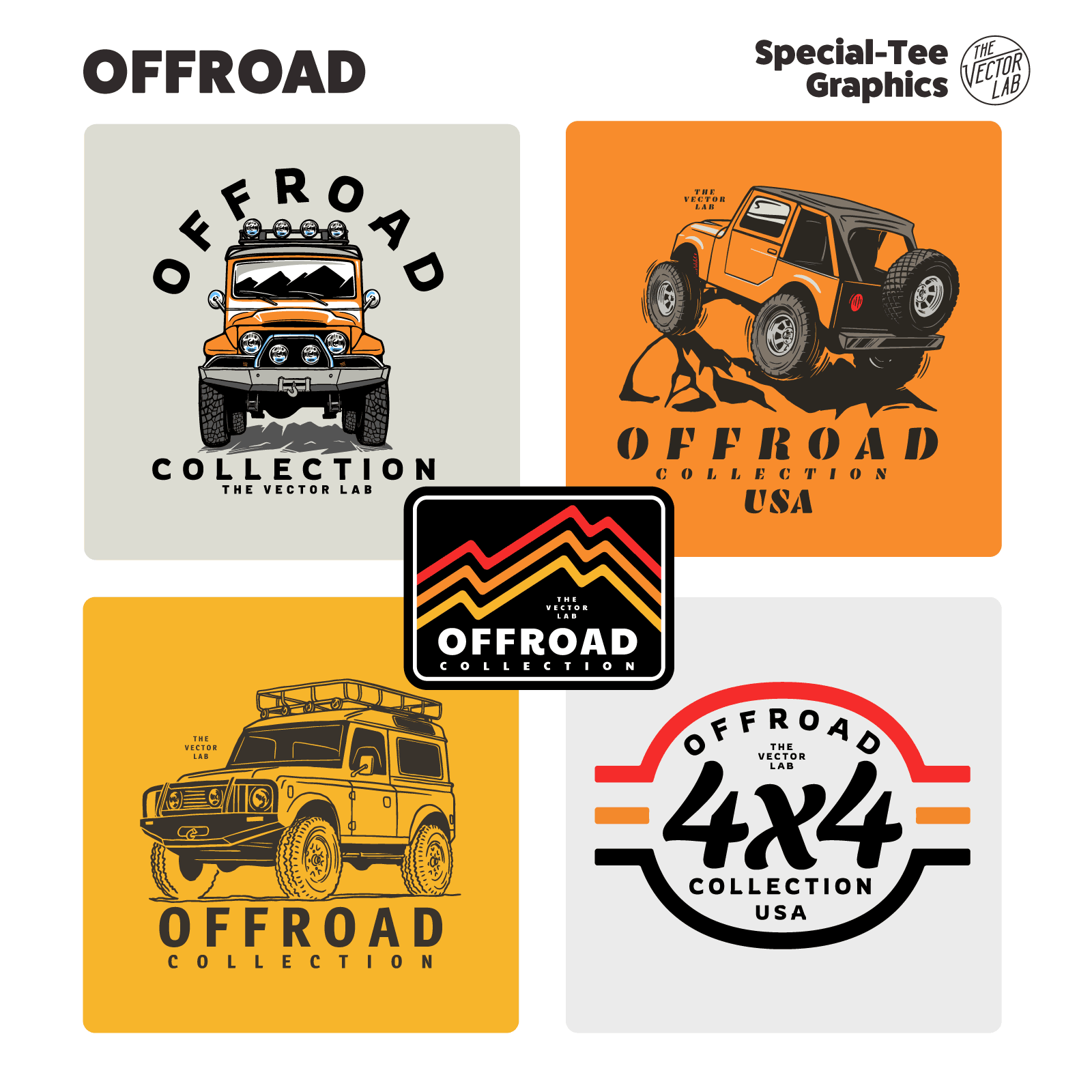 Offroad 4x4 graphic logo templates