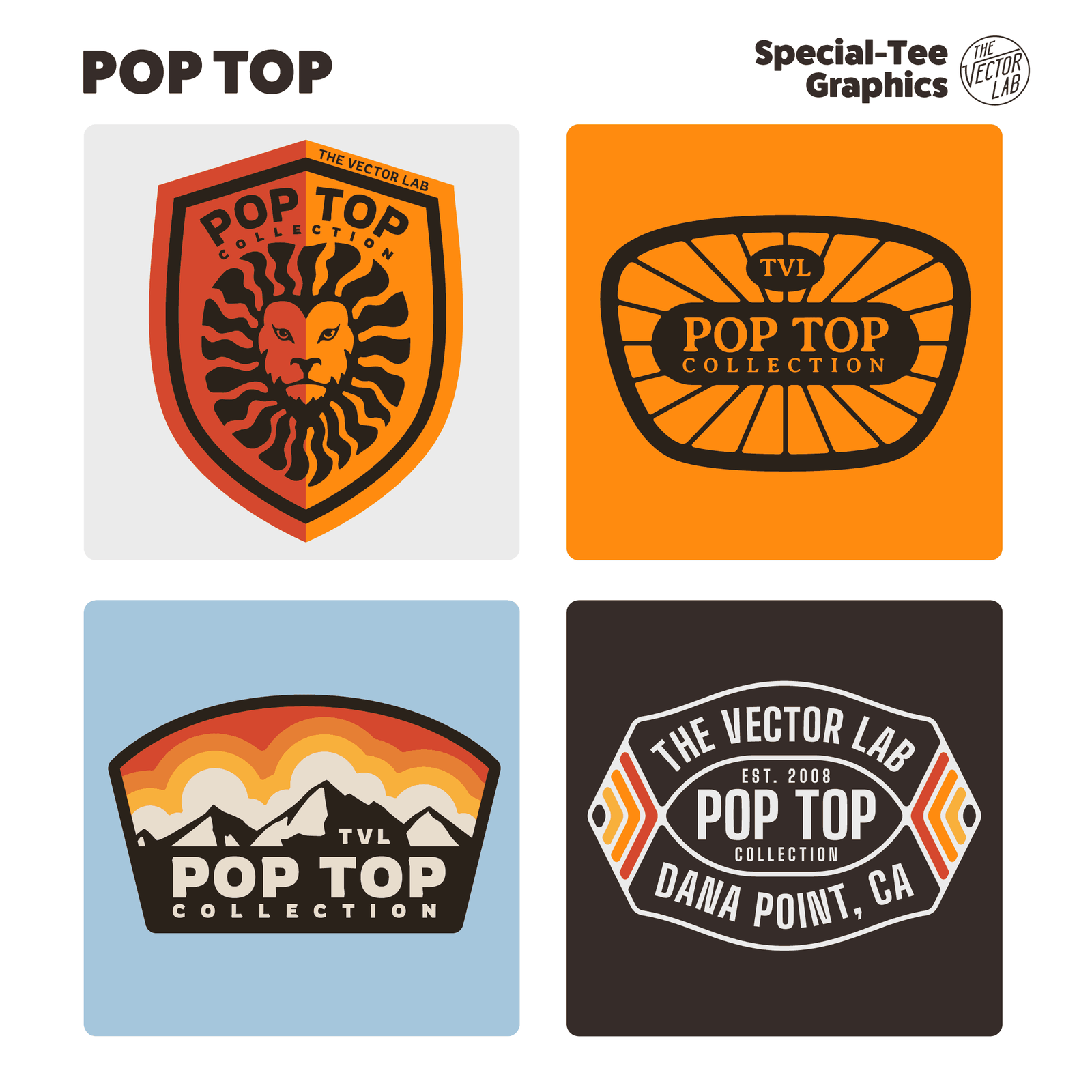 Pop Top Graphic Logo Templates for Adobe Affinity CorelDraw