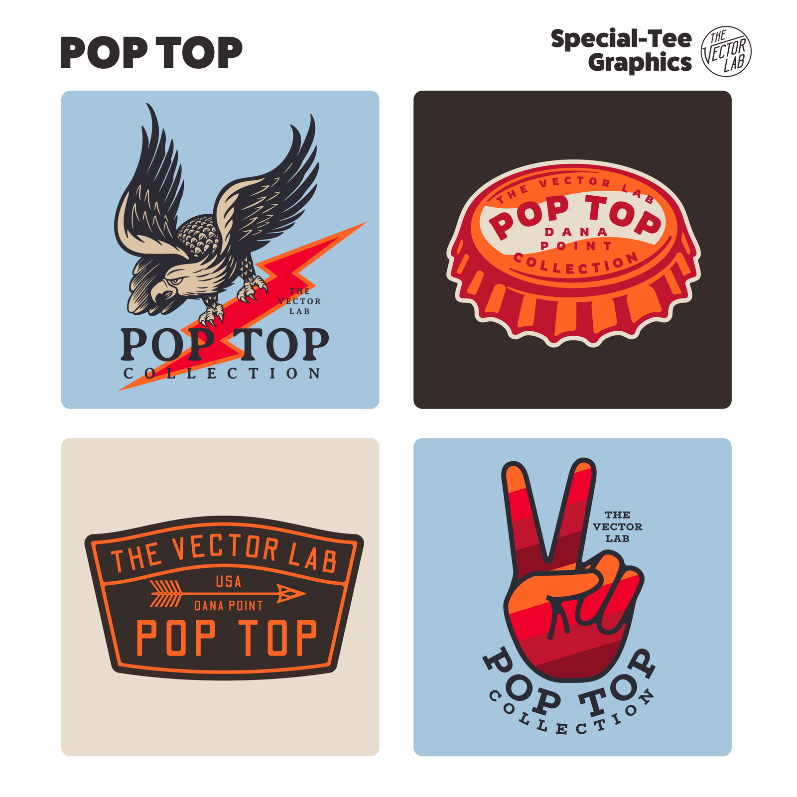 Pop Top Graphic Logo Templates for Adobe Affinity CorelDraw