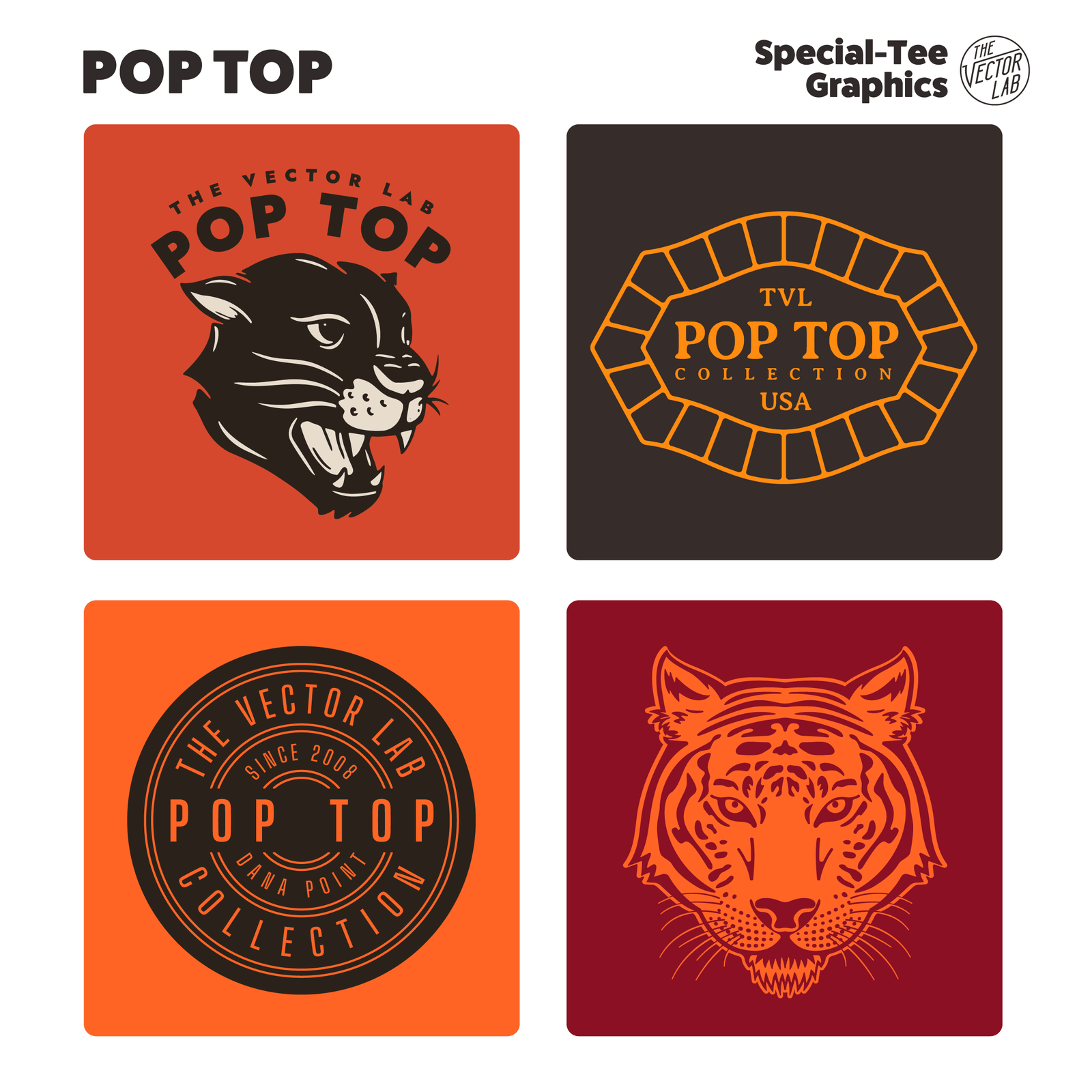 Pop Top Graphic Logo Templates for Adobe Affinity CorelDraw