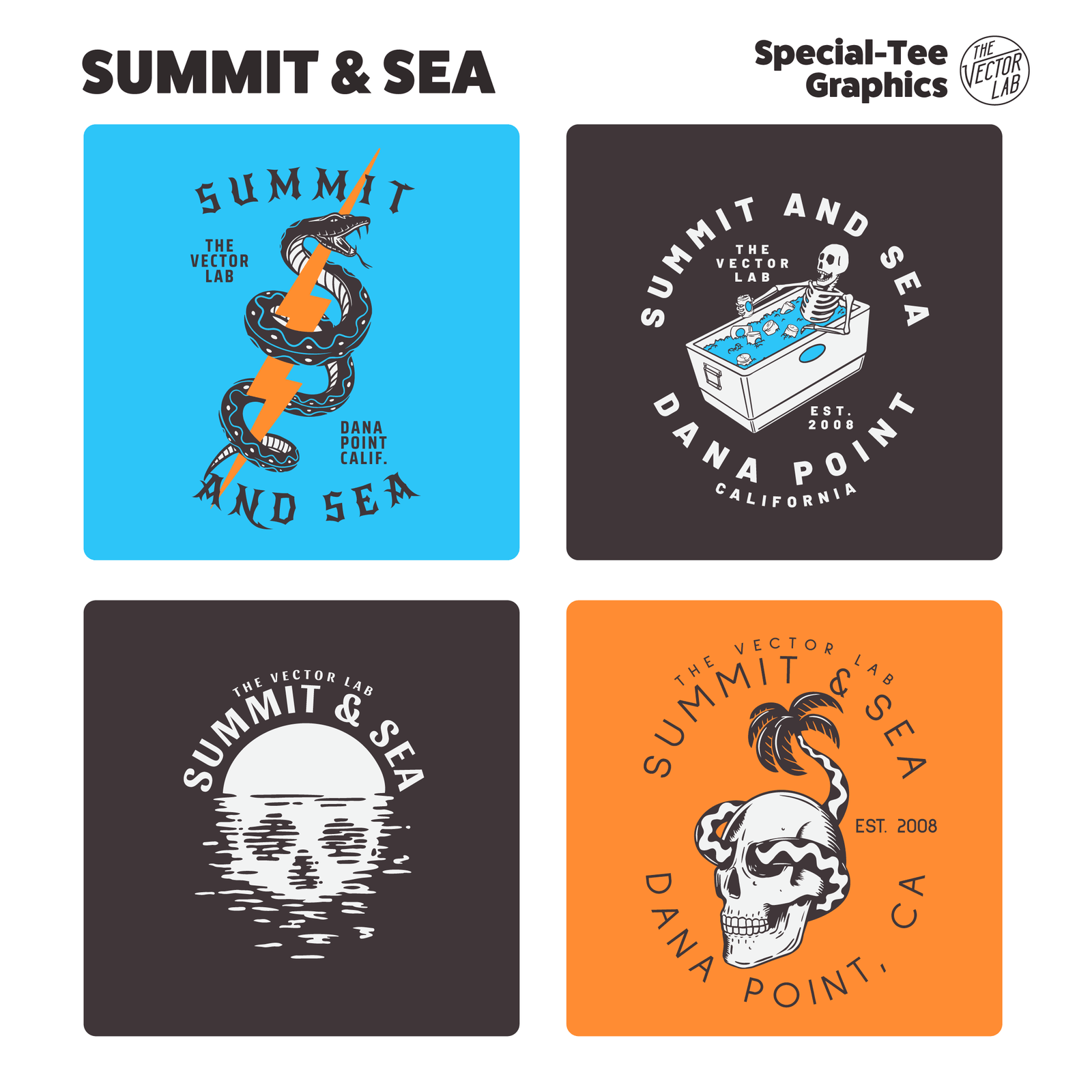 Summit & Sea Graphic Logo Templates for Adobe Affinity CorelDraw