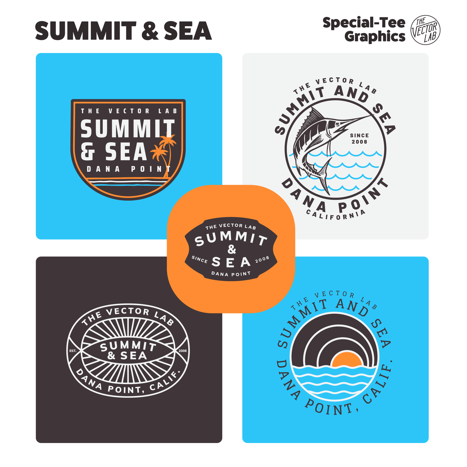 Summit & Sea Graphic Logo Templates for Adobe Affinity CorelDraw