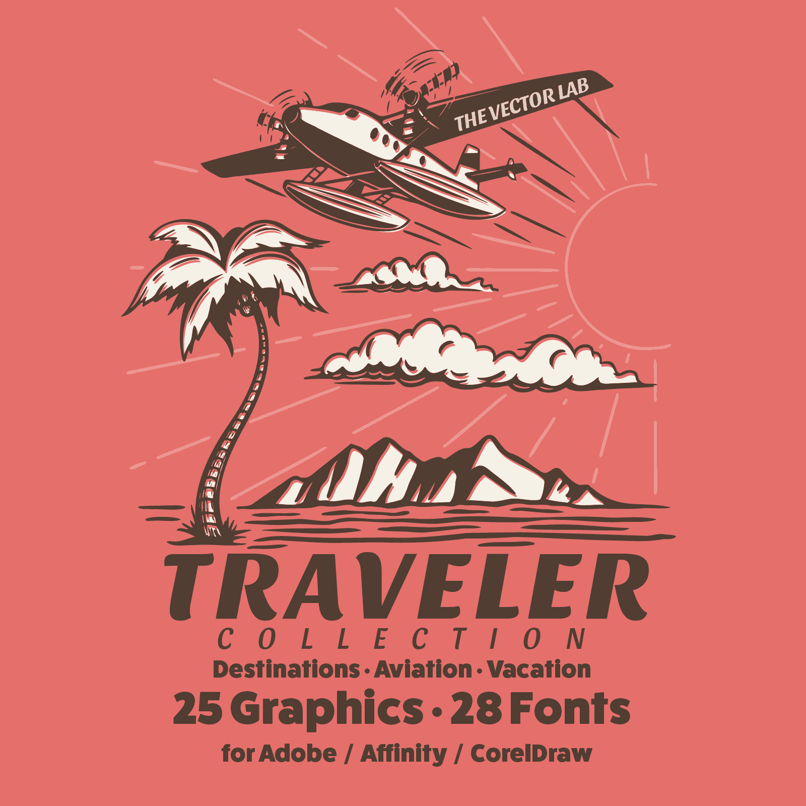 Traveler Graphic Logo Templates for Adobe Affinity Corel
