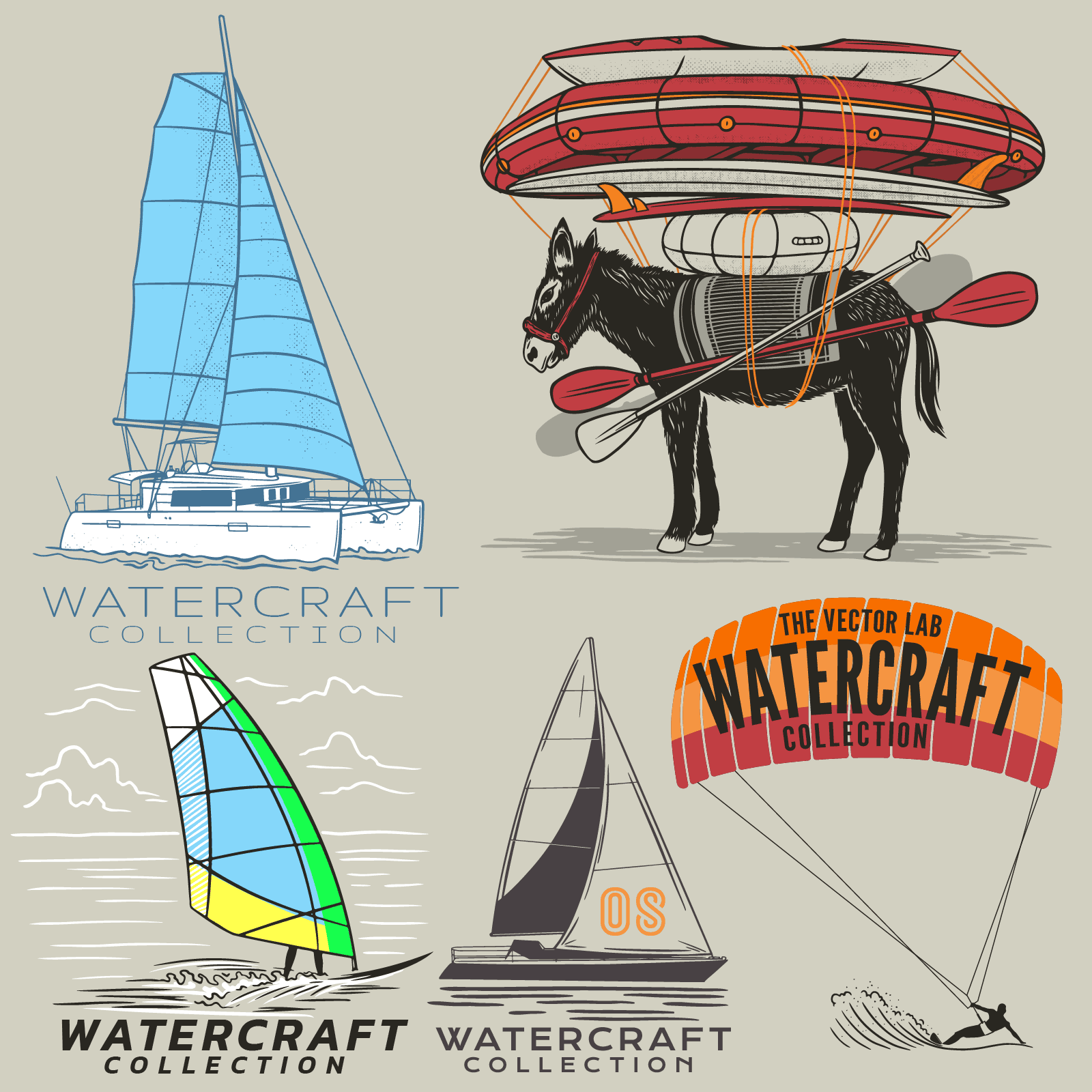 Watercraft Graphic Logo Templates for Adobe Affinity Corel