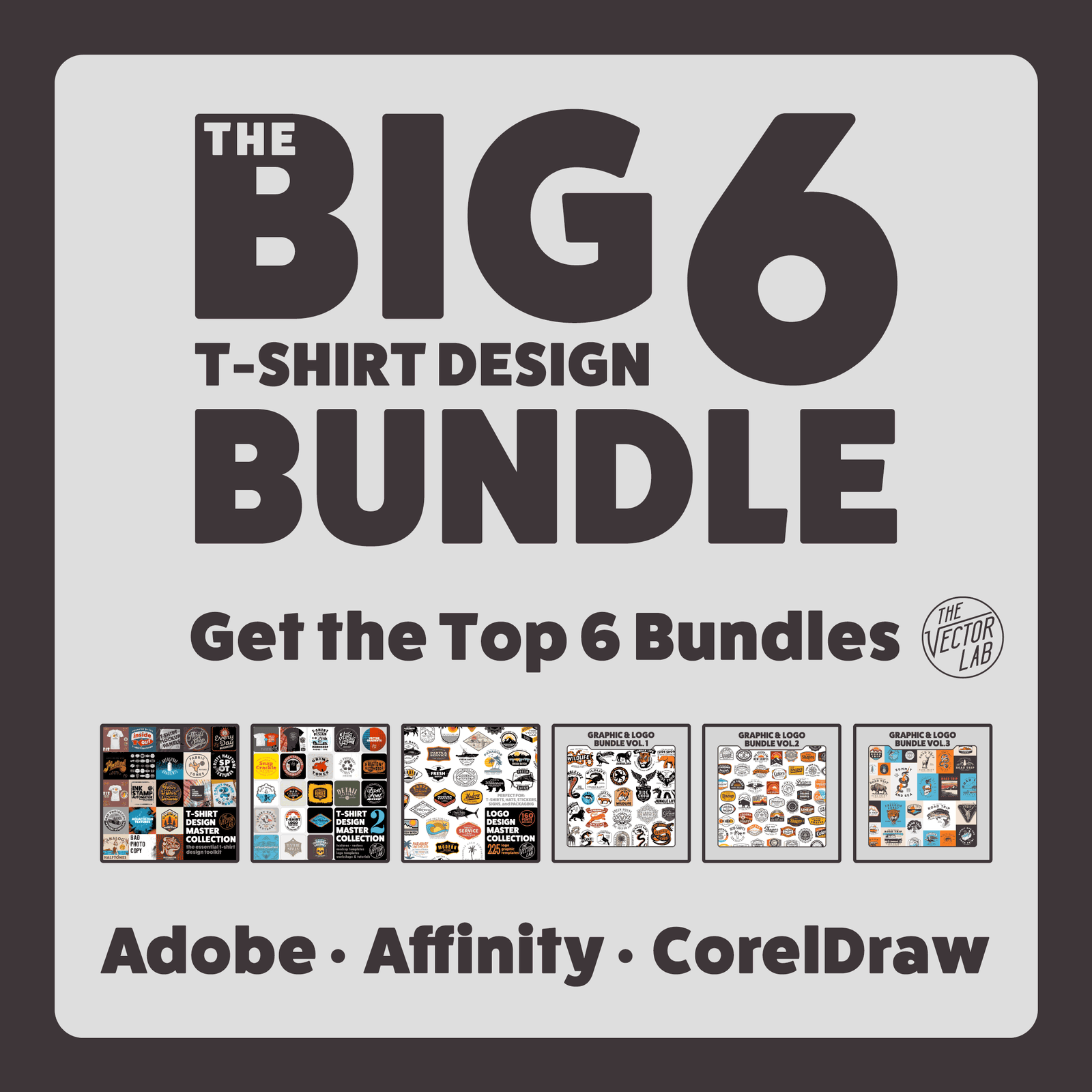 The Big 6 T-Shirt Design Bundle