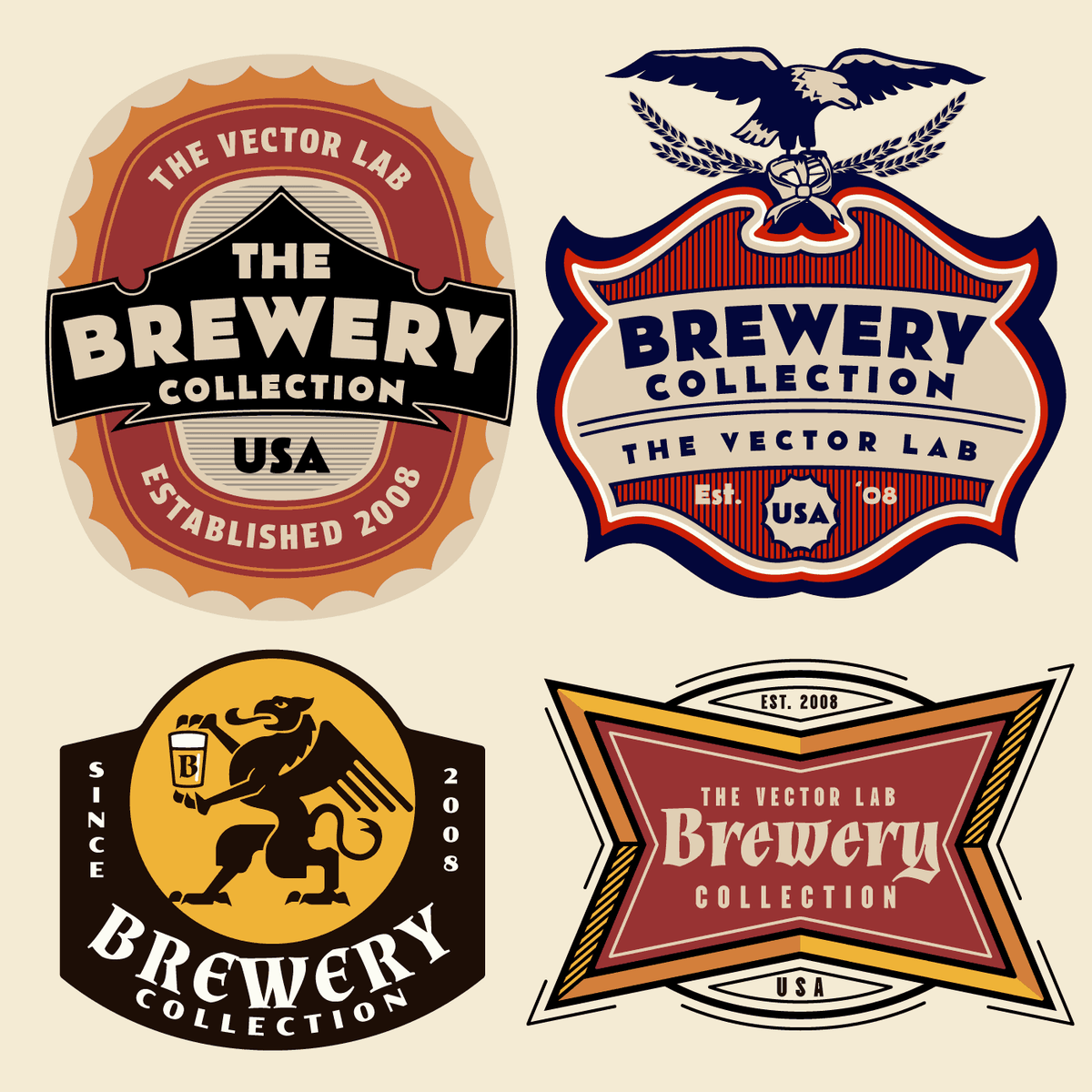 Brewery Beer Labels and Logo Graphic Templates