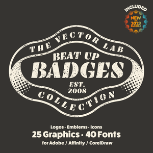 Beat Up Badges - Textured Logo Templates