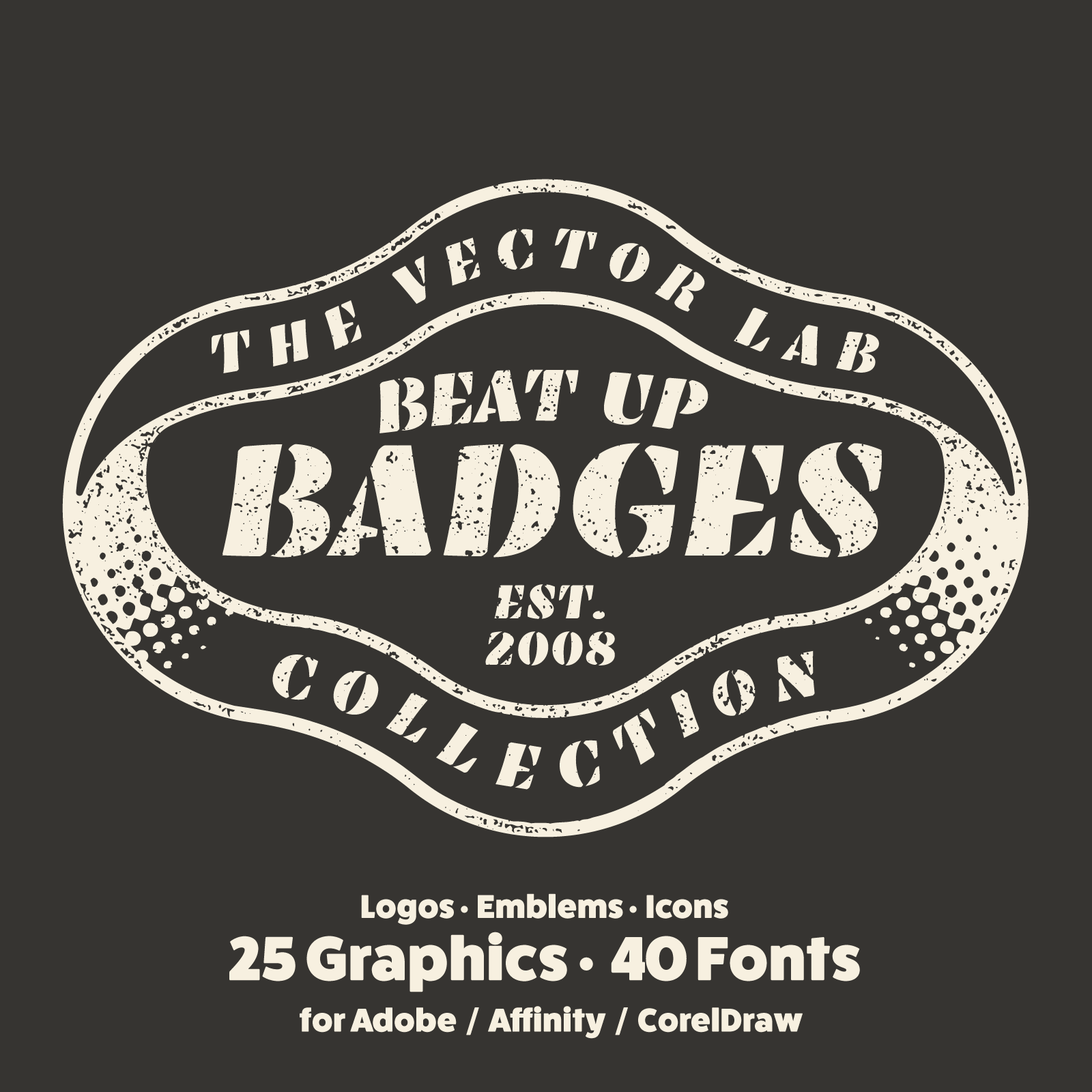 Beat Up Badges - Textured Logo Templates