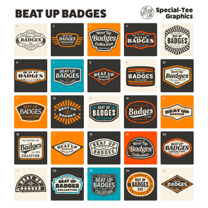 Beat Up Badges - Textured Logo Templates