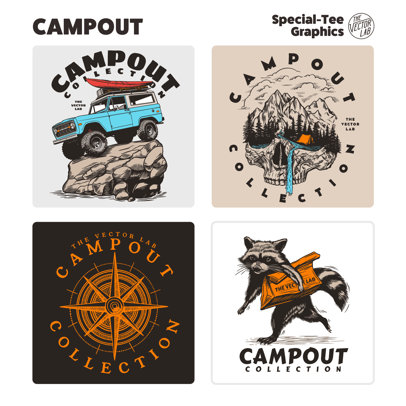 Campout Outdoors • Nature • Camping graphic templates for t-shirts, hats, stickers