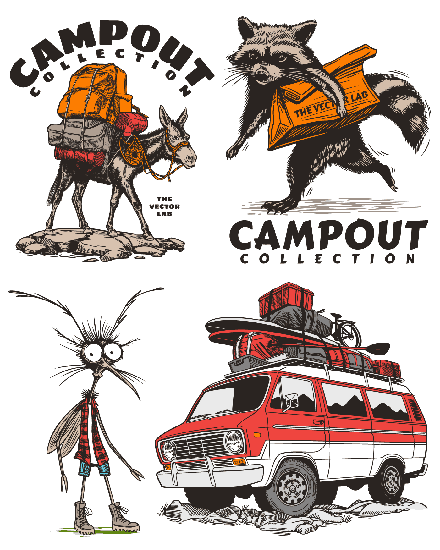 Campout Outdoors • Nature • Camping graphic templates for t-shirts, hats, stickers