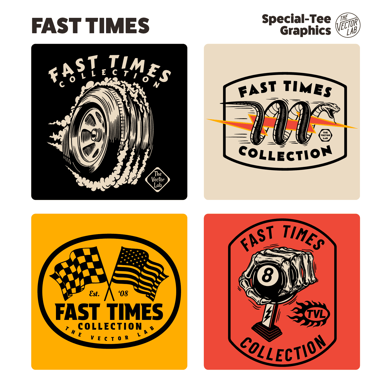 Fast Times Car Racing Graphics and Fonts