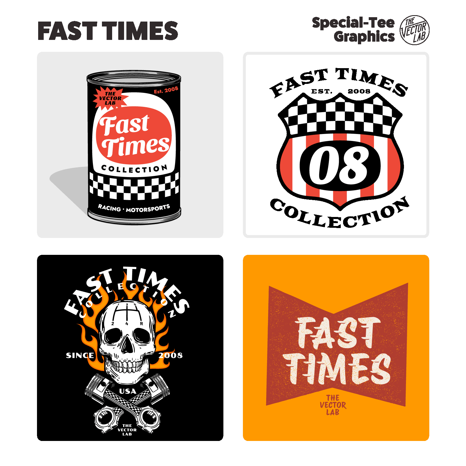 Fast Times Car Racing Graphics and Fonts