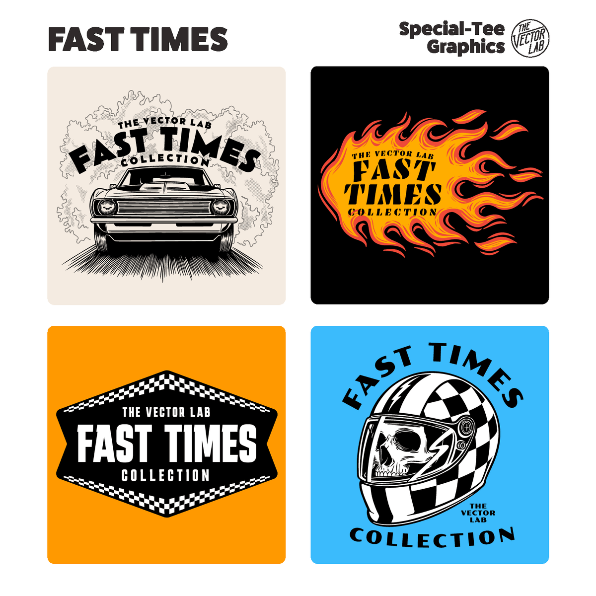 Fast Times Car Racing Graphics and Fonts