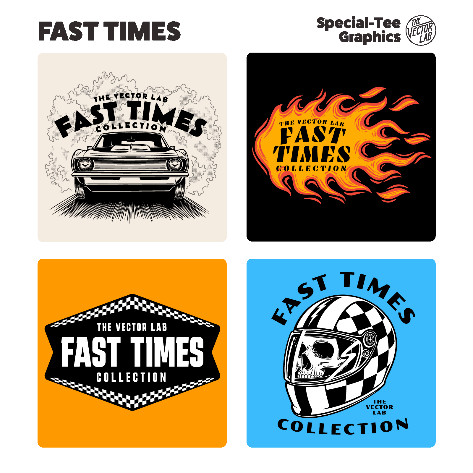 Fast Times Car Racing Graphics and Fonts