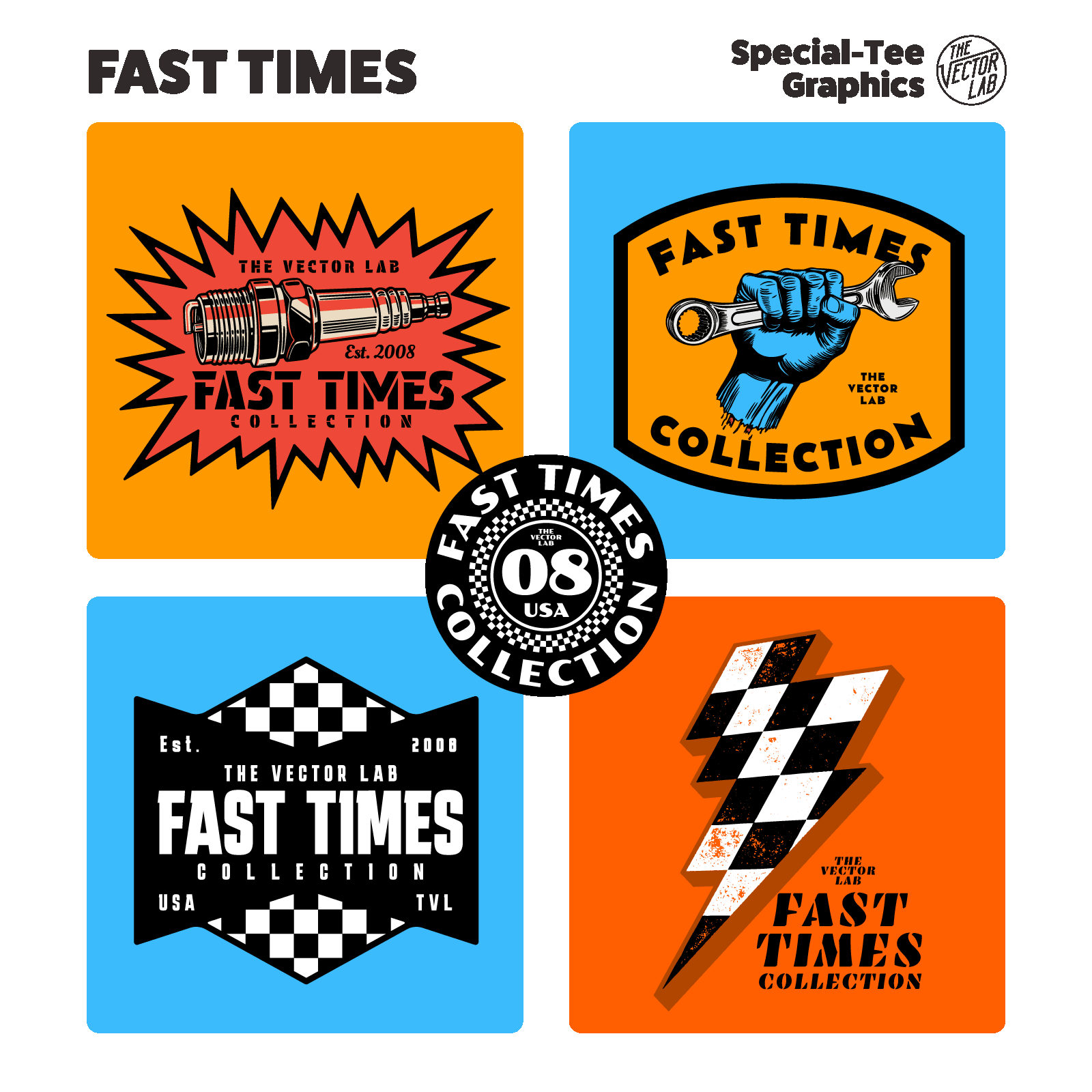 Fast Times Car Racing Graphics and Fonts