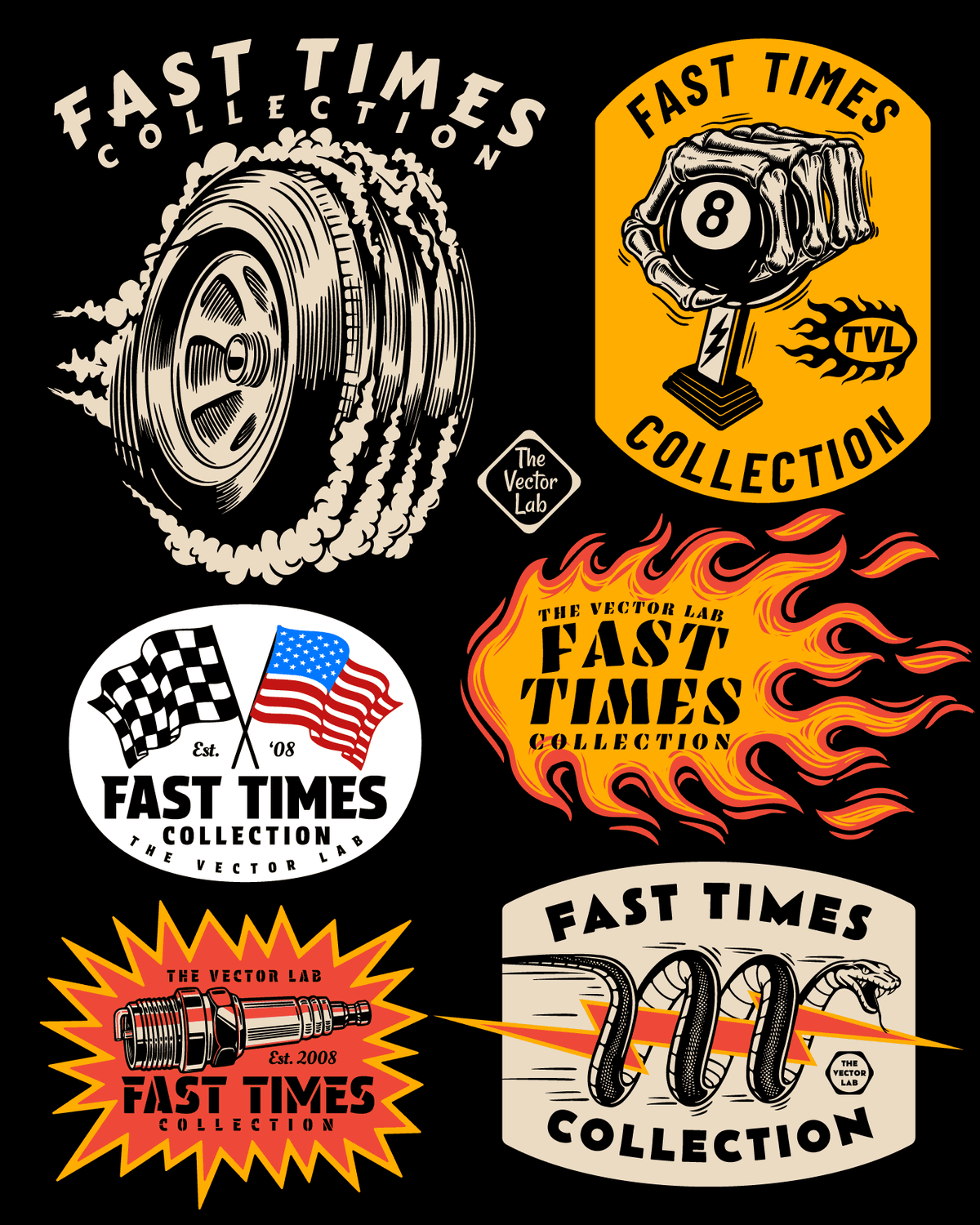 Fast Times Car Racing Graphics and Fonts