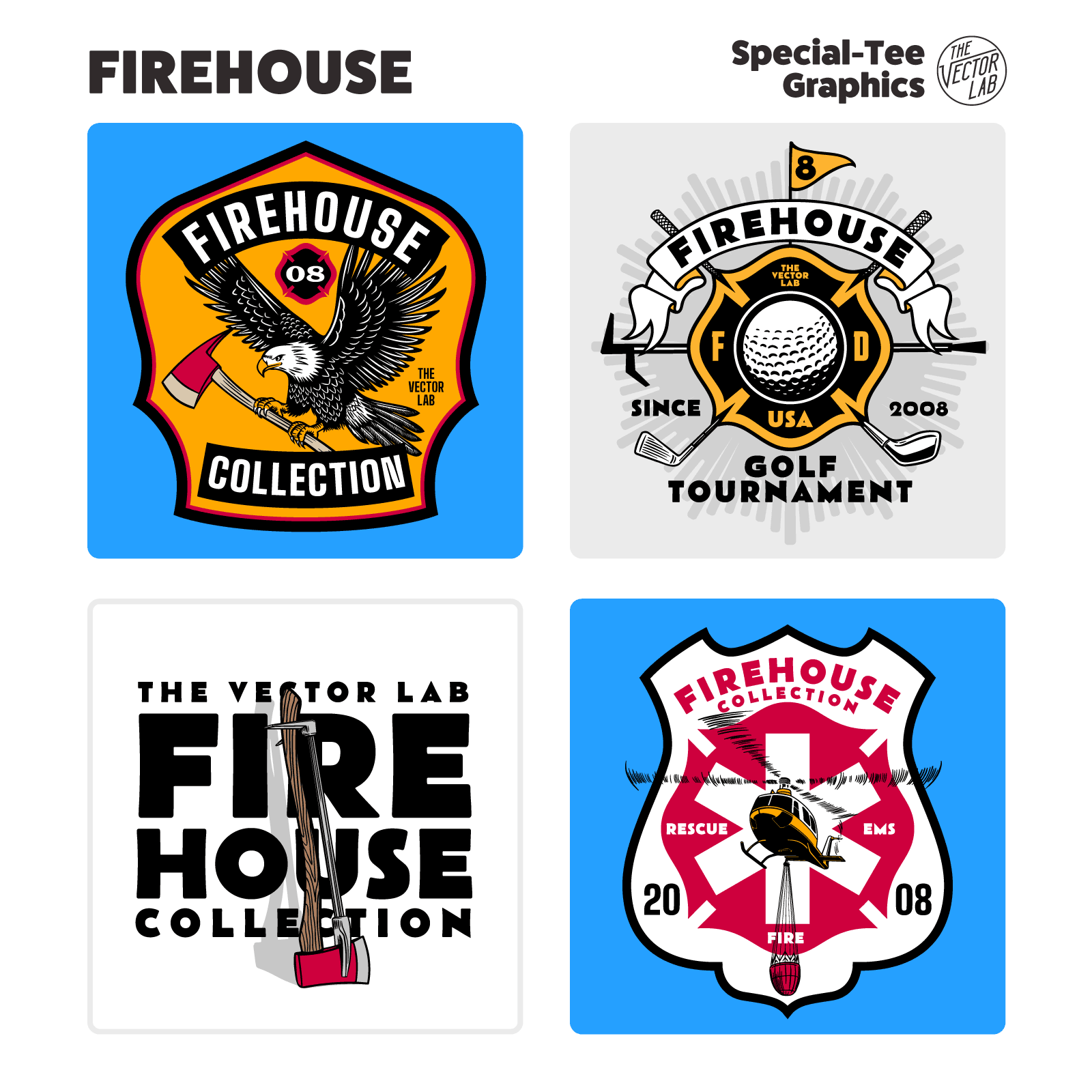 Firehouse Firefighter Graphic and Logo Templates