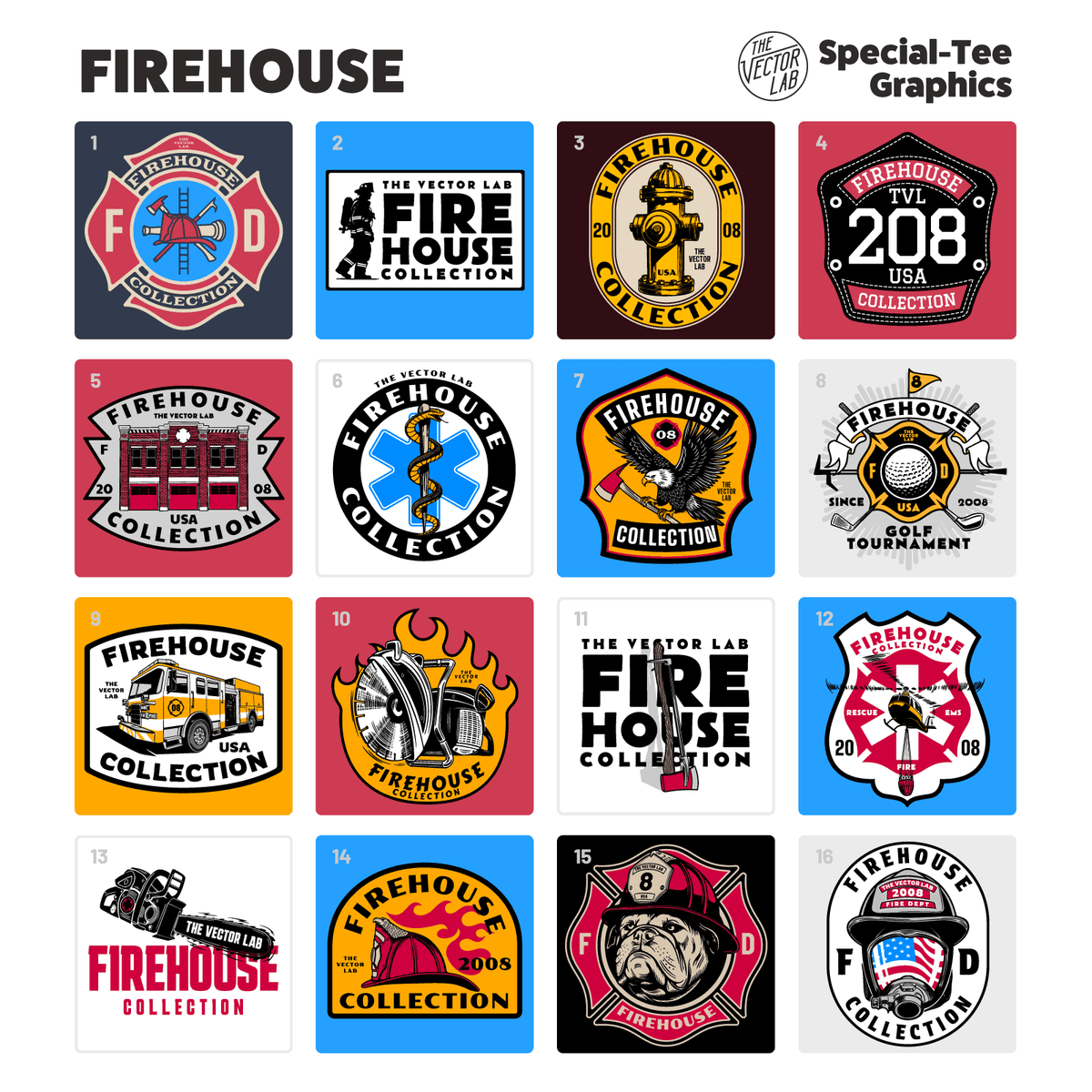Firehouse Firefighter Graphic and Logo Templates