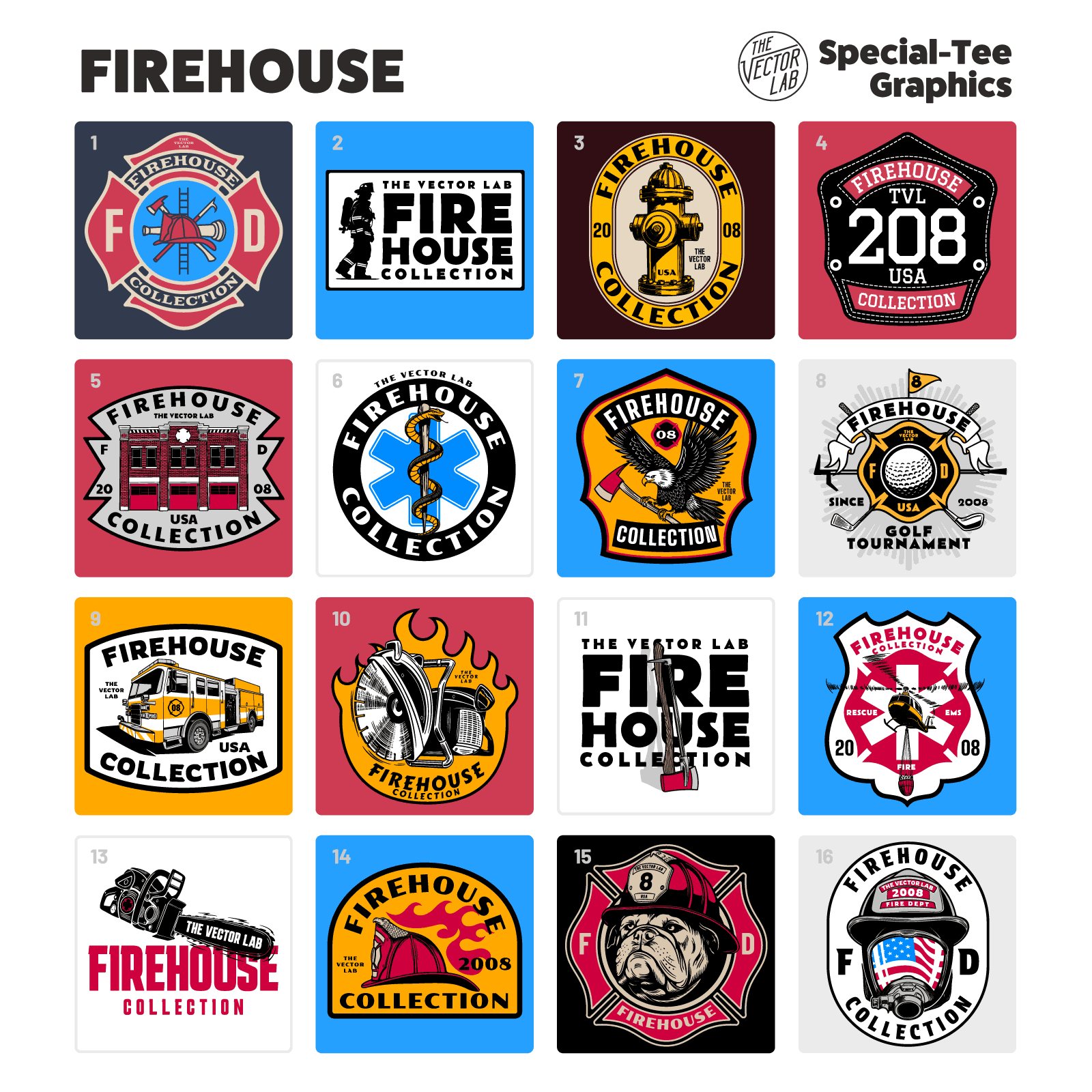 Firehouse Firefighter Graphic and Logo Templates