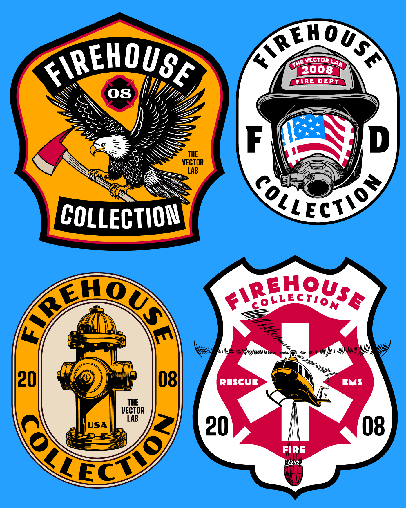 Firehouse Firefighter Graphic and Logo Templates
