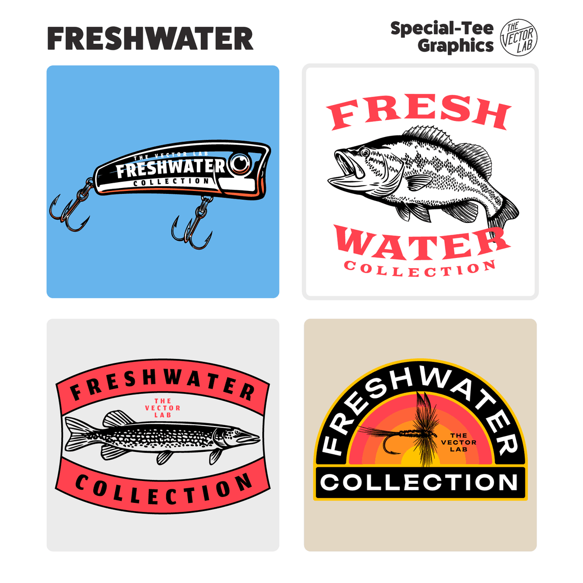 Freshwater Fishing Graphic and Logo Templates