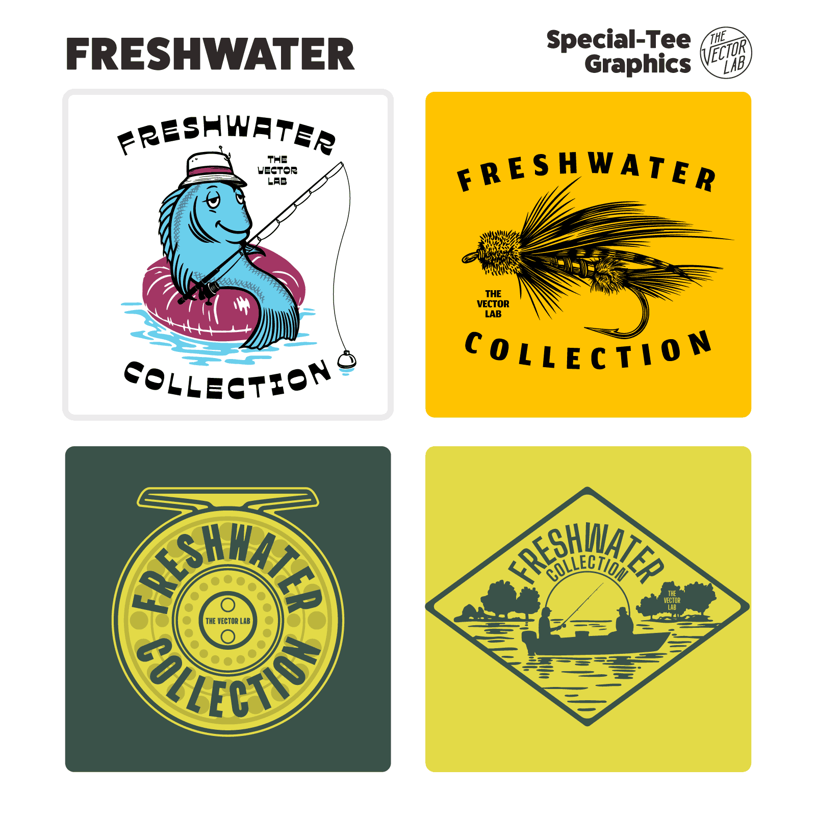 Freshwater Fishing Graphic and Logo Templates