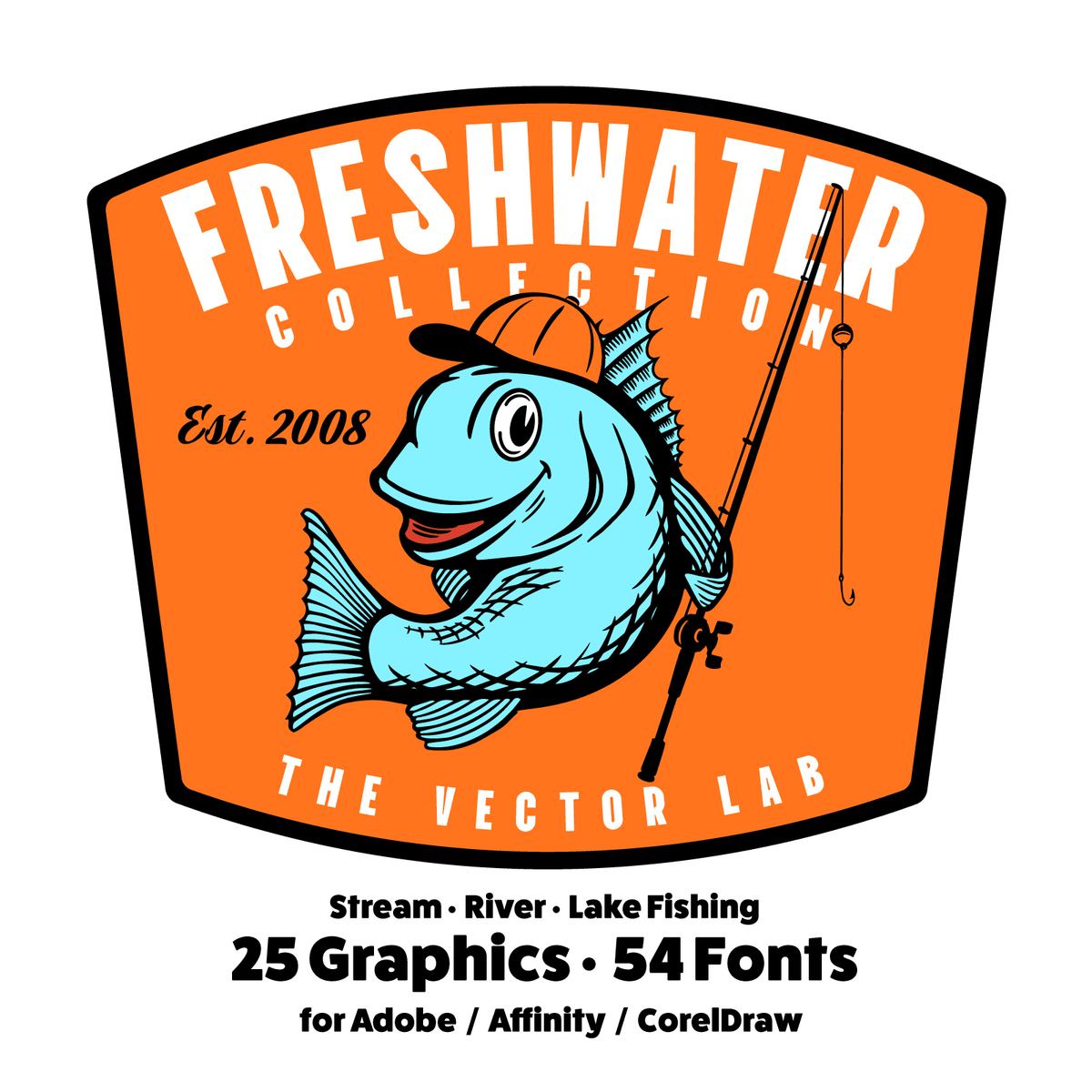 Freshwater Fishing Graphic and Logo Templates