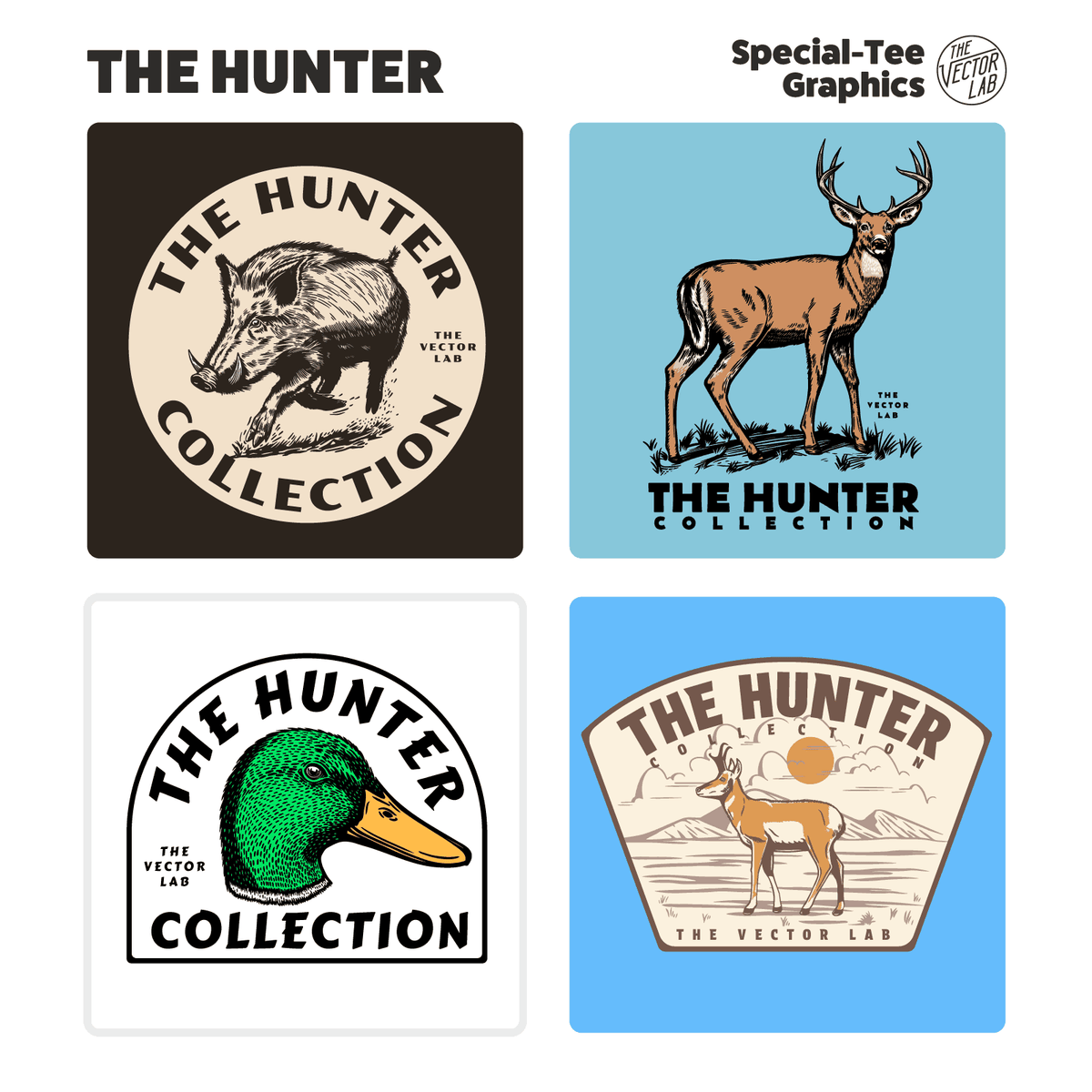 The Hunter Collection - Hunting • Wildlife • Game Animal themed graphic & logo templates